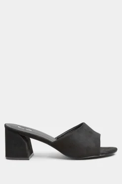 Limited Collection Limited Collection Black Cut Out Block Heel Sandals In Wide E Fit & Extra Wide Eee Fit