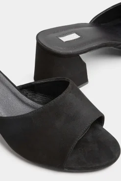 Limited Collection Limited Collection Black Cut Out Block Heel Sandals In Wide E Fit & Extra Wide Eee Fit