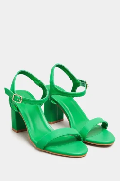 Limited Collection Limited Collection Green Block Heel Sandal In Wide E Fit & Extra Wide Fit