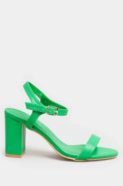 Limited Collection Limited Collection Green Block Heel Sandal In Wide E Fit & Extra Wide Fit
