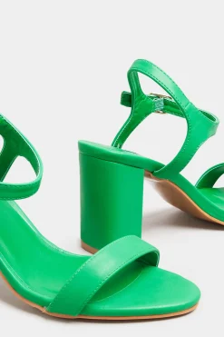 Limited Collection Limited Collection Green Block Heel Sandal In Wide E Fit & Extra Wide Fit