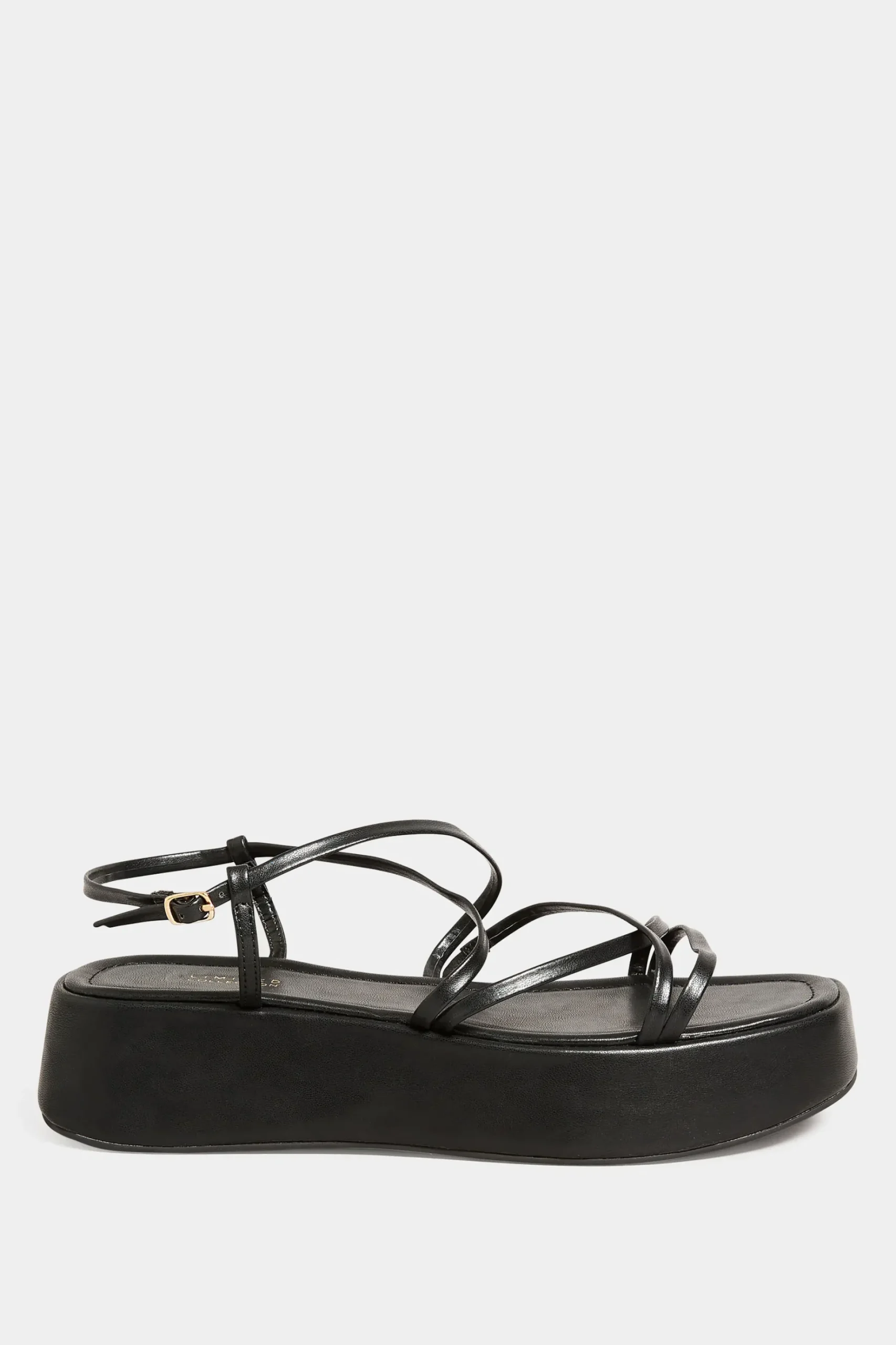 Limited Collection Limited Collection Black Strappy Flatform Sandals In Extra Wide Eee Fit