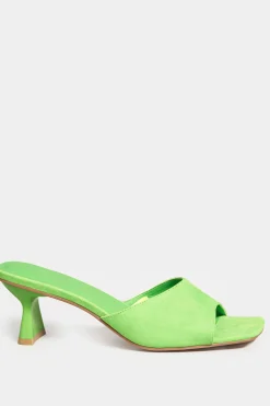 Limited Collection Limited Collection Green Kitten Heel Mule In Wide E Fit & Extra Wide Eee Fit