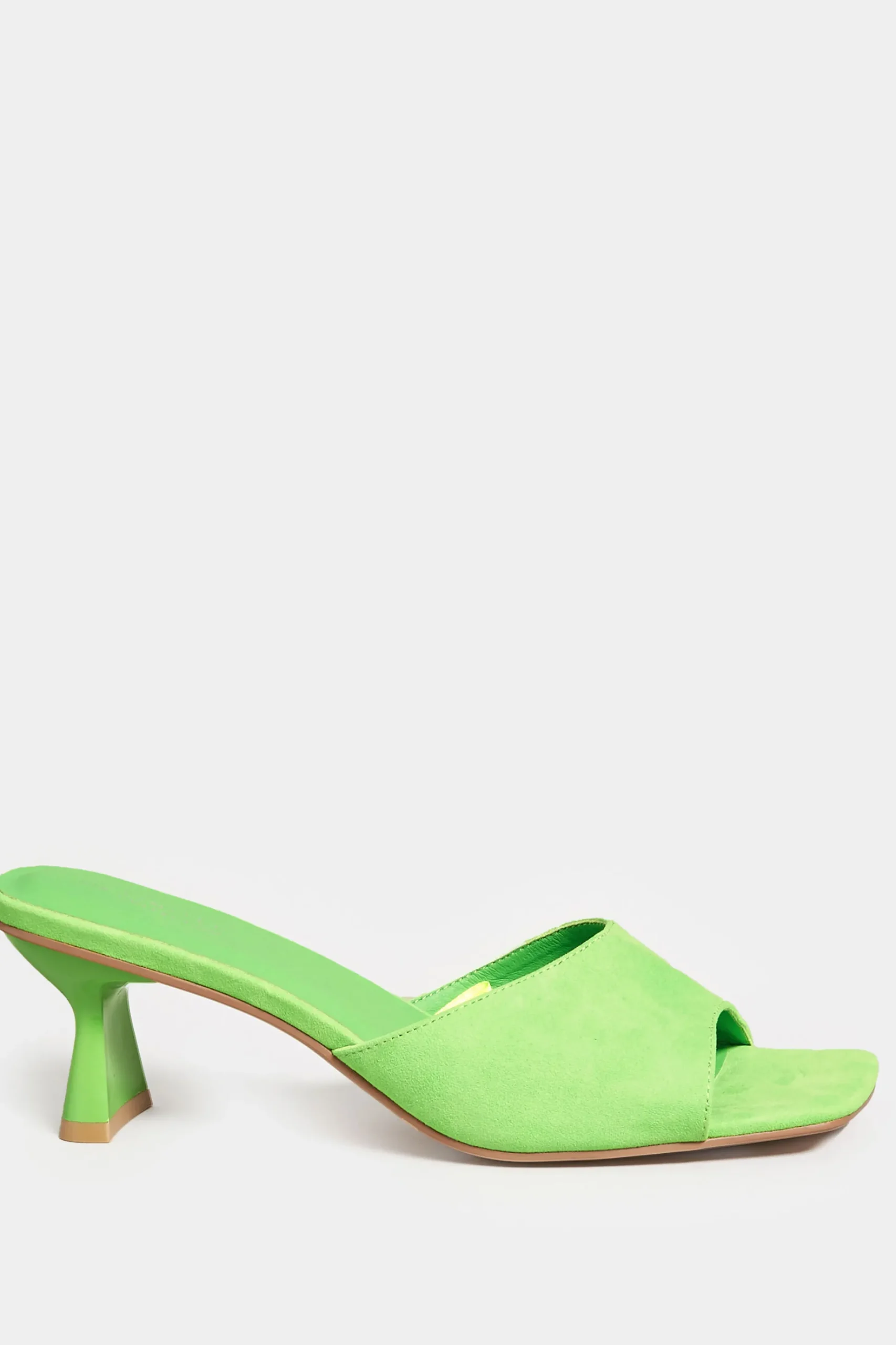 Limited Collection Limited Collection Green Kitten Heel Mule In Wide E Fit & Extra Wide Eee Fit