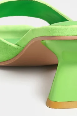 Limited Collection Limited Collection Green Kitten Heel Mule In Wide E Fit & Extra Wide Eee Fit