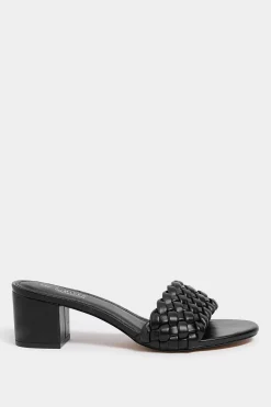 Limited Collection Limited Collection Black Plaited Mule In Wide E Fit & Extra Wide Eee Fit