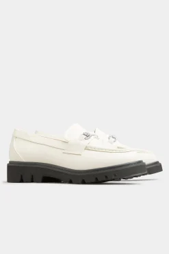 Limited Collection Limited Collection Cream Chunky Saddle Loafers In Extra Wide Eee Fit
