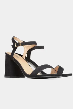 Limited Collection Limited Collection Black Block Heel Sandal In Wide E Fit & Extra Wide Eee Fit