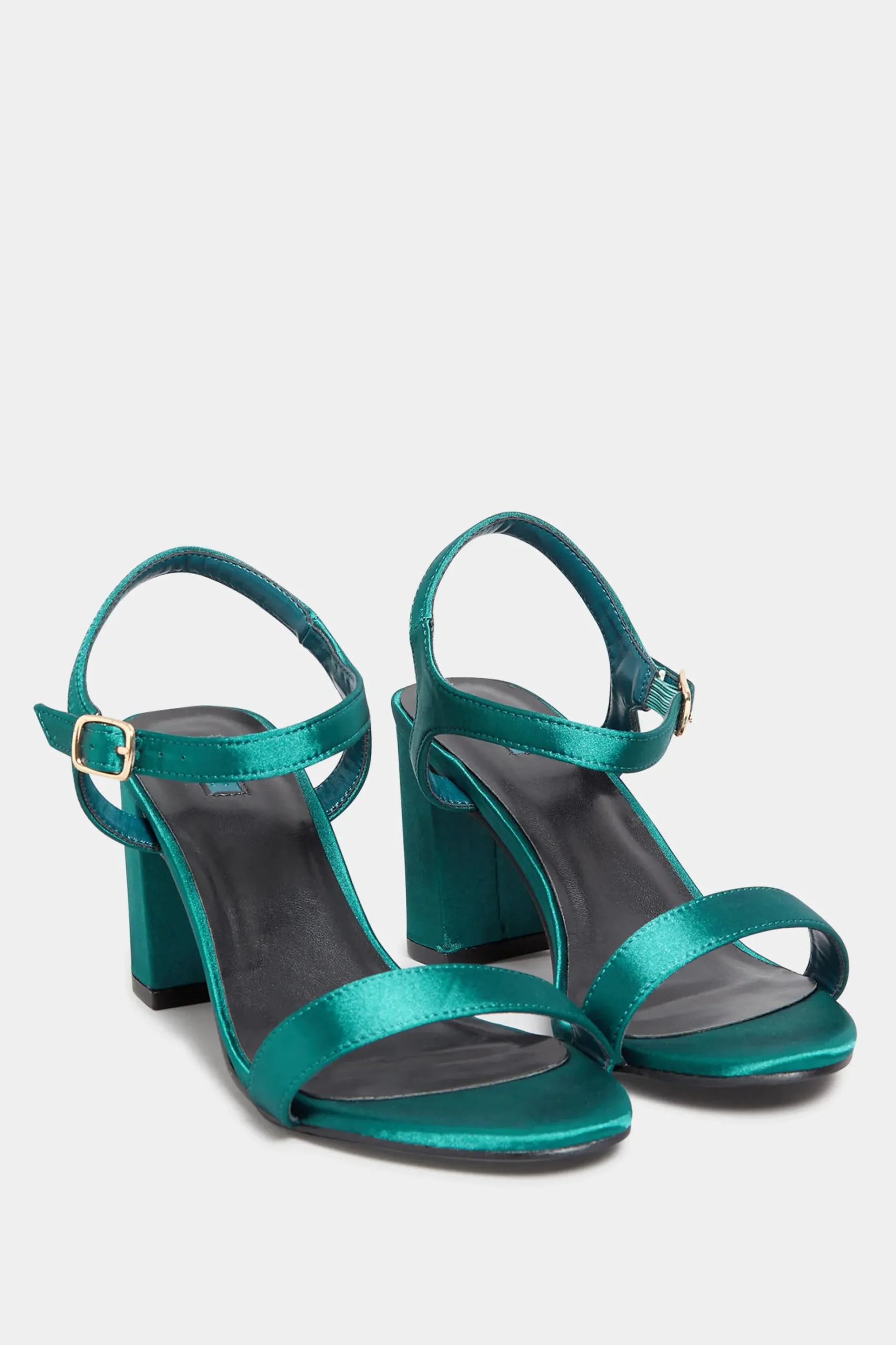 Limited Collection Limited Collection Dark Green Block Heel Sandal In Wide E Fit & Extra Wide Eee Fit