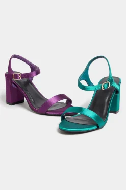 Limited Collection Limited Collection Dark Green Block Heel Sandal In Wide E Fit & Extra Wide Eee Fit