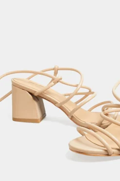 Limited Collection Limited Collection Beige Brown Lace Up Block Heels In Extra Wide Eee Fit