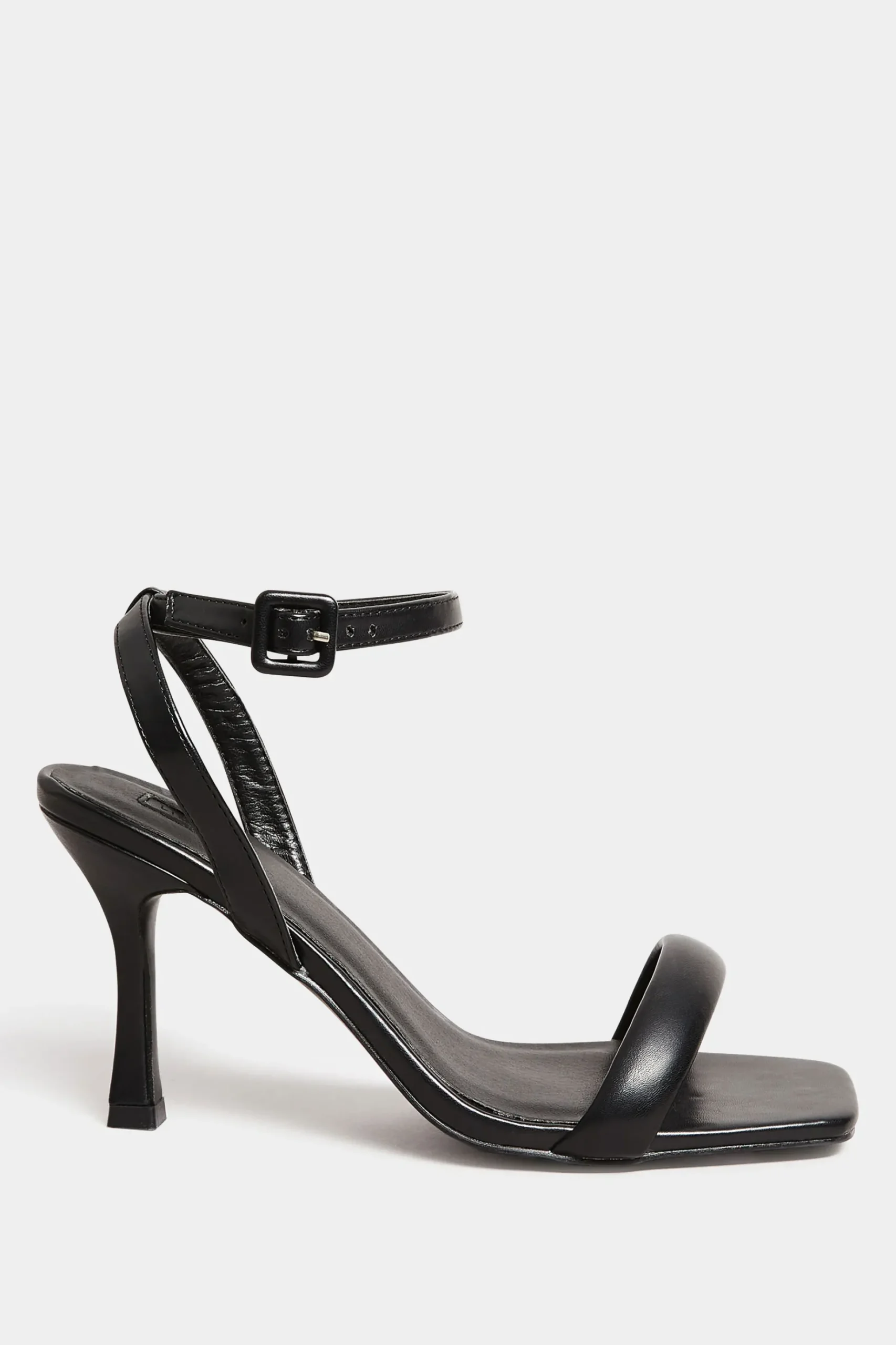 Limited Collection Limited Collection Black Padded Strap Heeled Sandals In Extra Wide Eee Fit