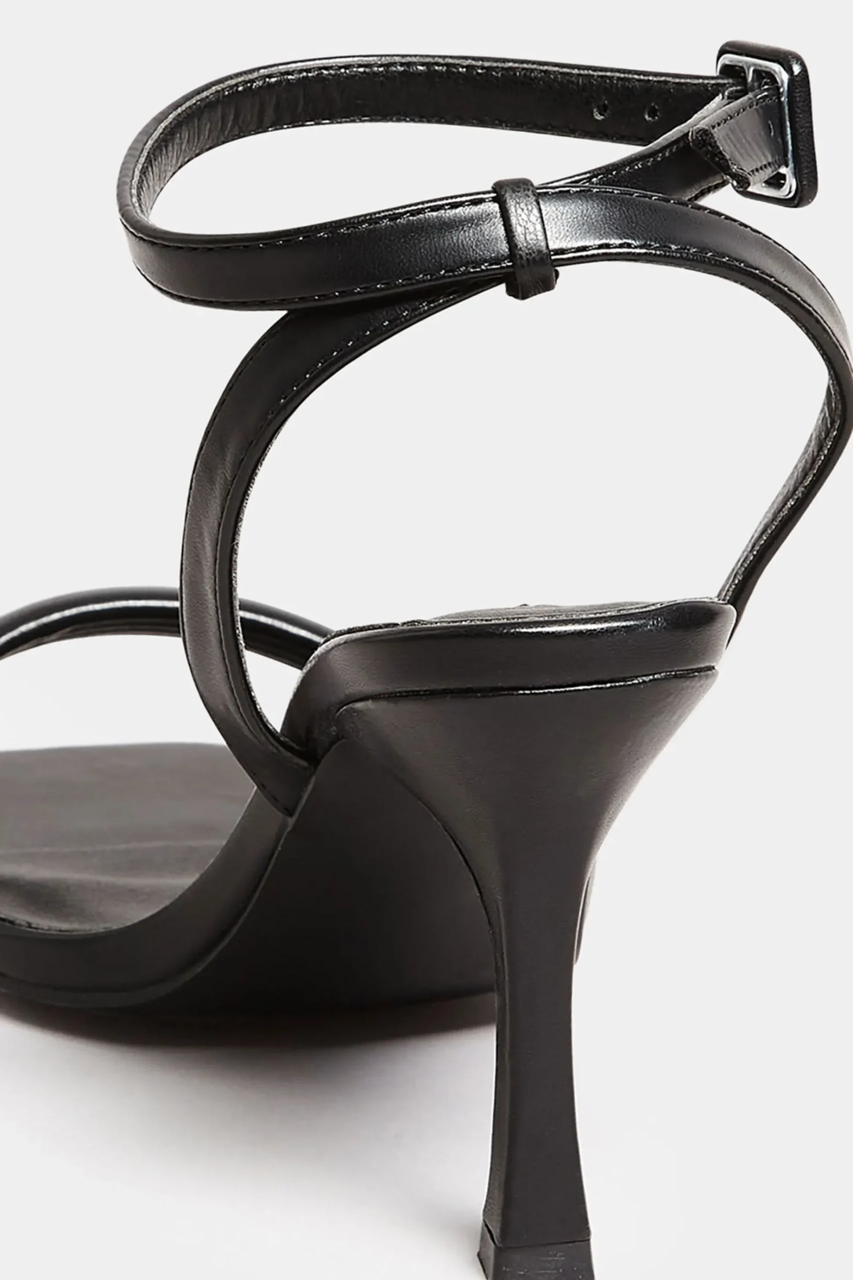 Limited Collection Limited Collection Black Padded Strap Heeled Sandals In Extra Wide Eee Fit