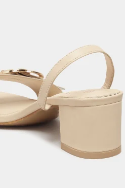 Limited Collection Limited Collection Beige Brown Buckle Block Heeled Sandal In Wide E Fit & Extra Wide Eee Fit