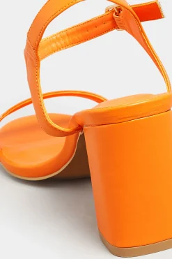 Limited Collection Limited Collection Orange Block Heel Sandal In Wide E Fit & Extra Wide Fit