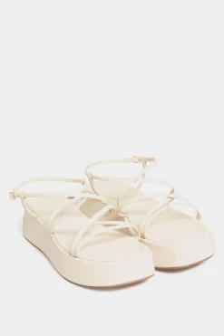 Limited Collection Limited Collection White Strappy Flatform Sandals In Extra Wide Eee Fit