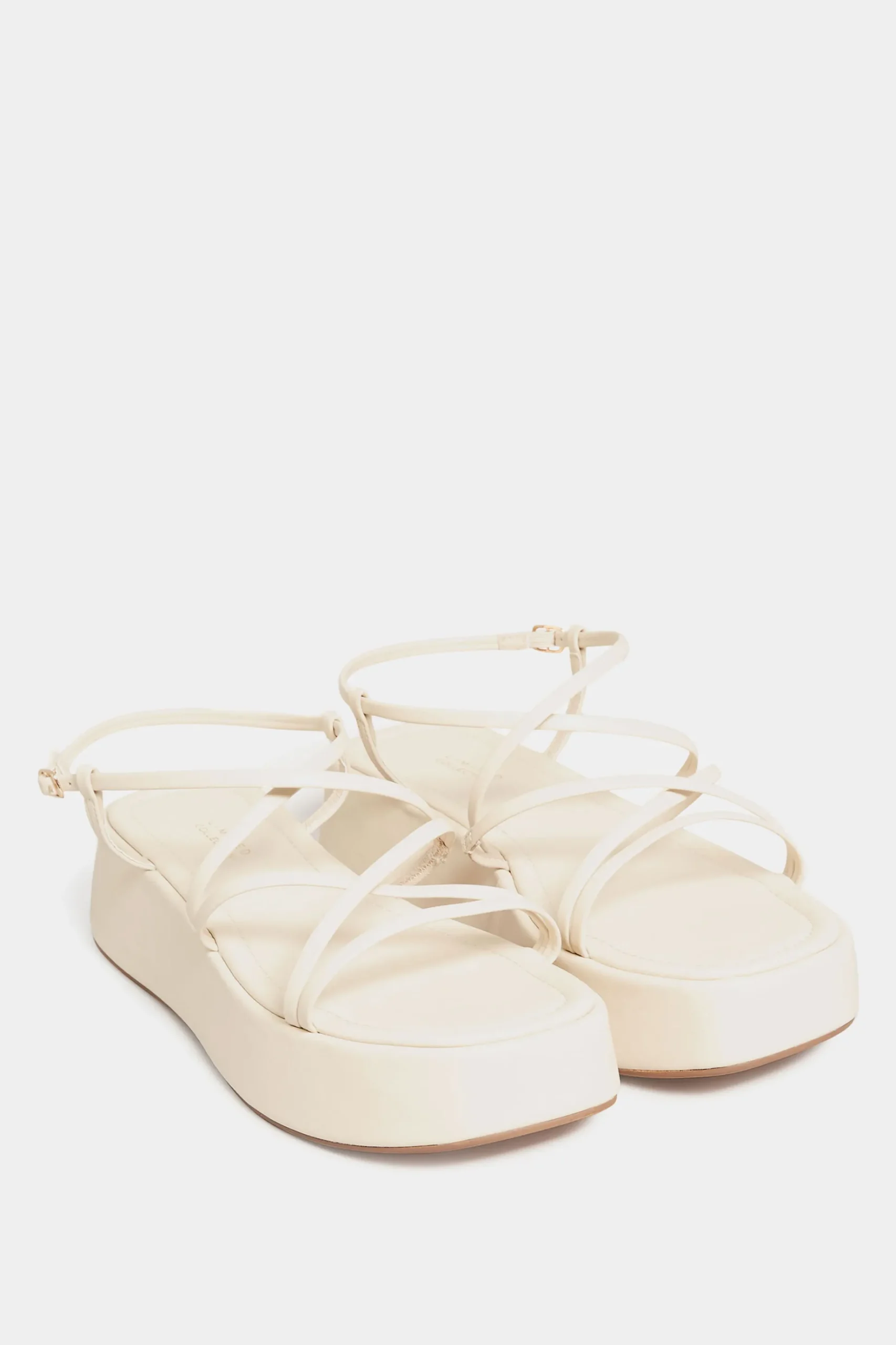 Limited Collection Limited Collection White Strappy Flatform Sandals In Extra Wide Eee Fit
