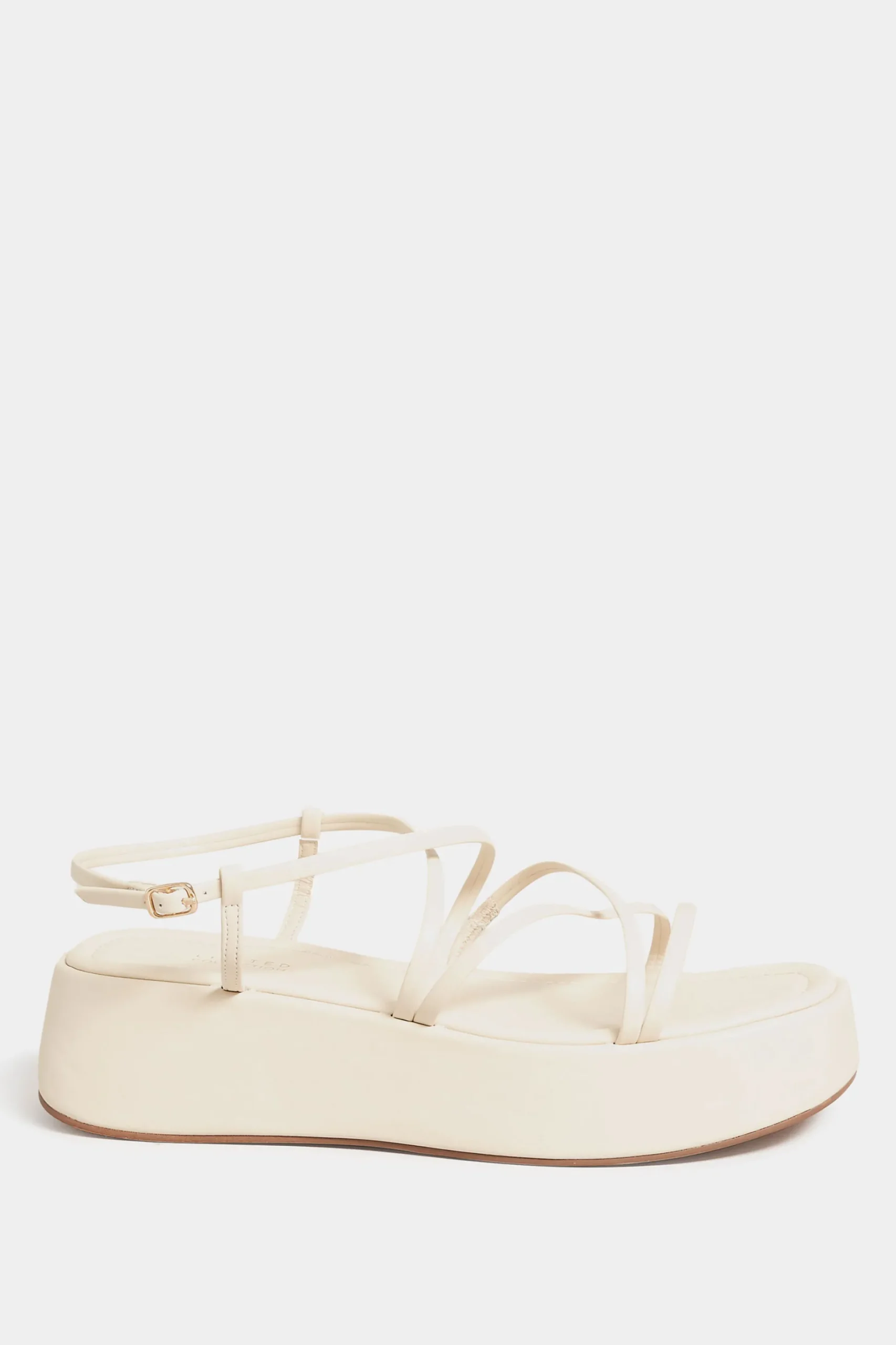 Limited Collection Limited Collection White Strappy Flatform Sandals In Extra Wide Eee Fit