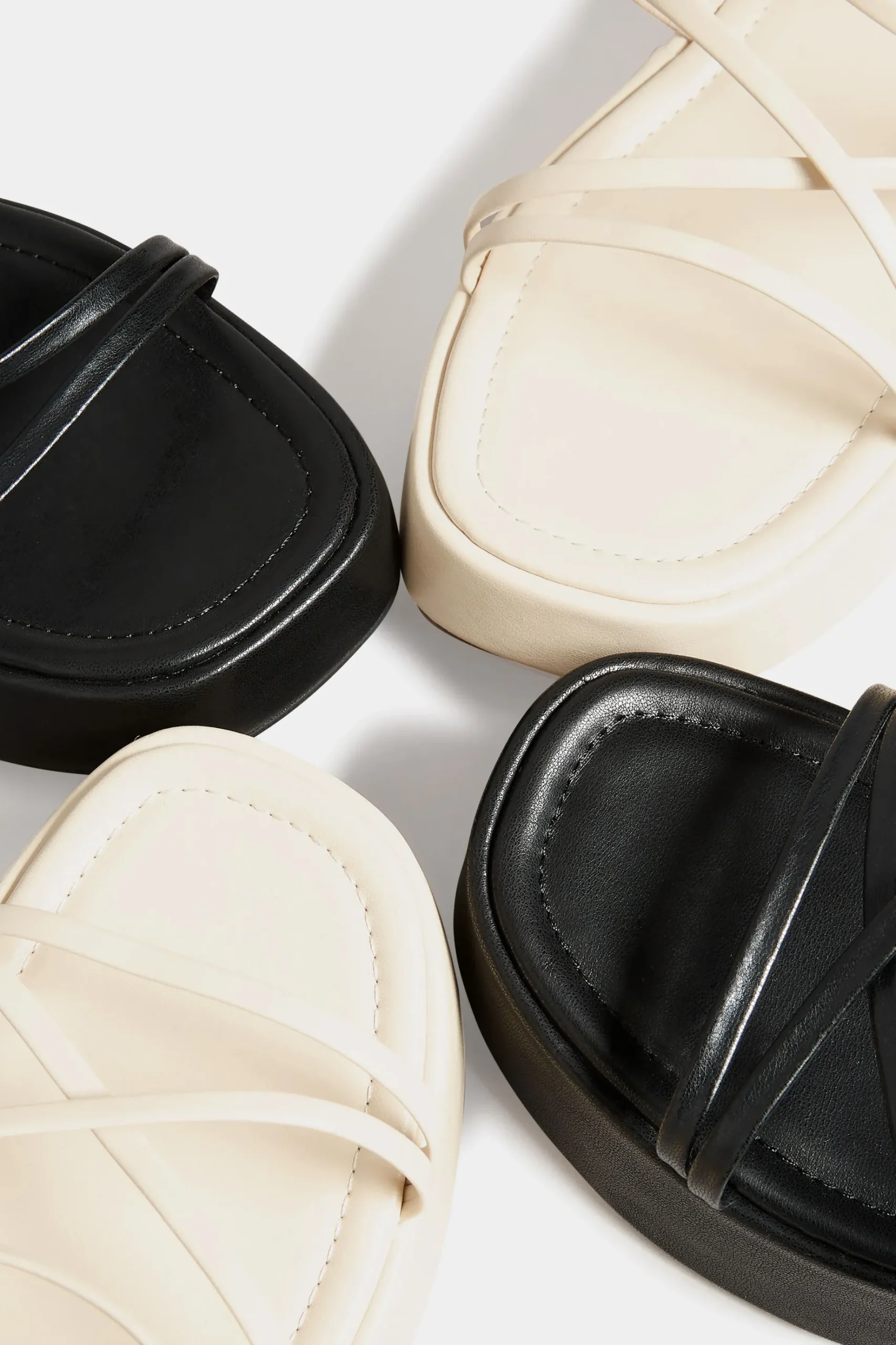 Limited Collection Limited Collection White Strappy Flatform Sandals In Extra Wide Eee Fit