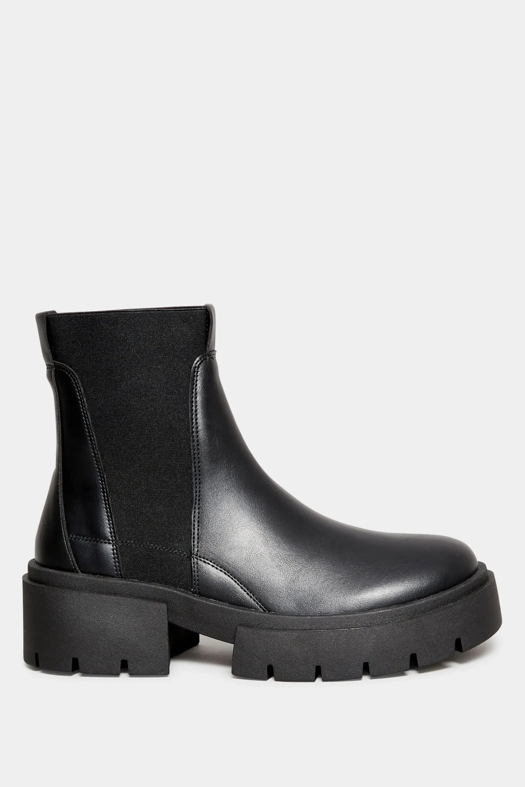 Limited Collection Limited Collection Black Chunky Chelsea Ankle Boots In Wide E Fit