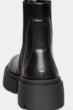 Limited Collection Limited Collection Black Chunky Chelsea Ankle Boots In Wide E Fit