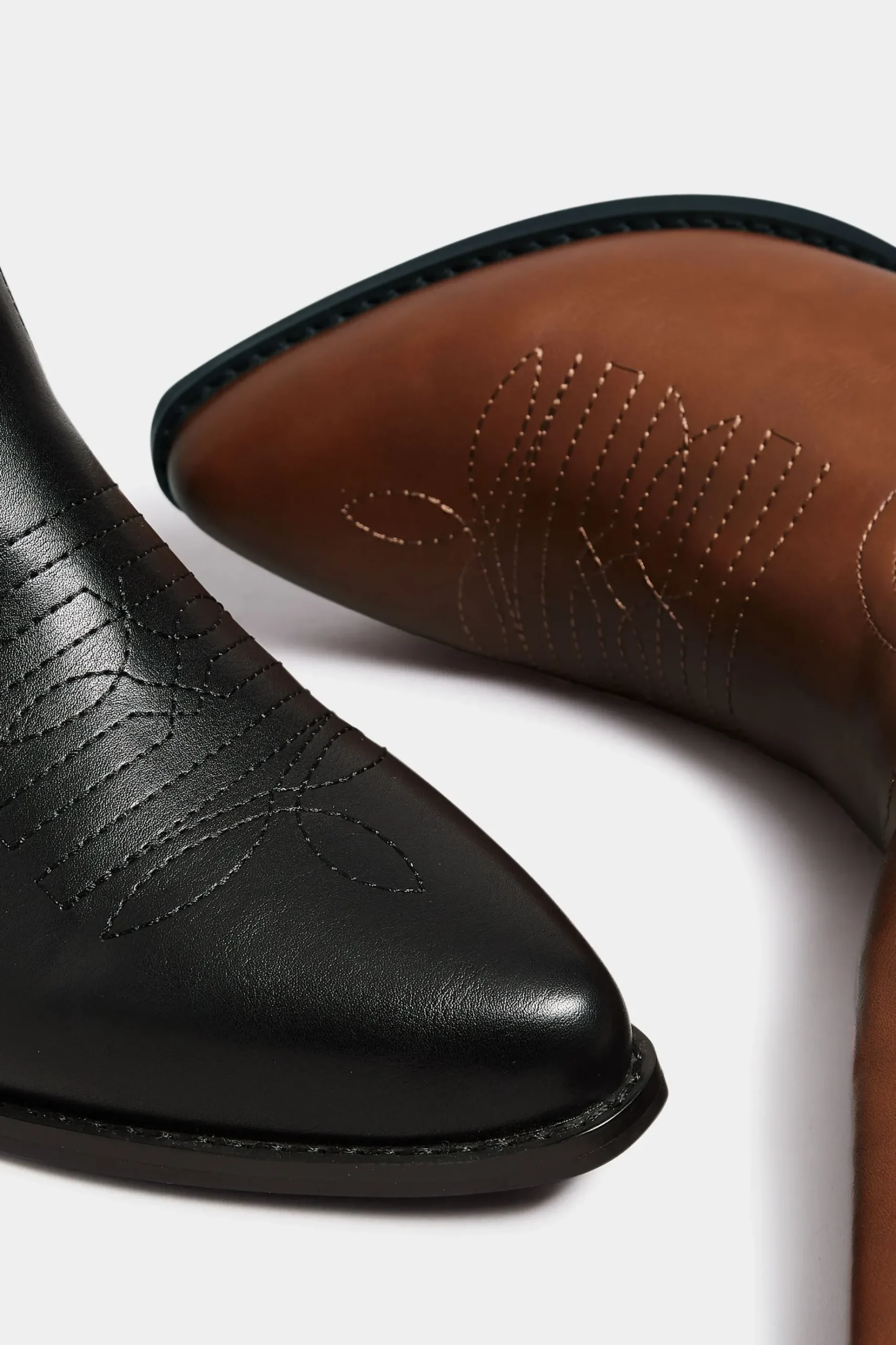 Limited Collection Limited Collection Tan Brown Cowboy Boots In Extra Wide Eee Fit