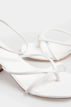 Limited Collection Limited Collection White Mid Toe Post Heeled Sandals In Extra Wide Eee Fit