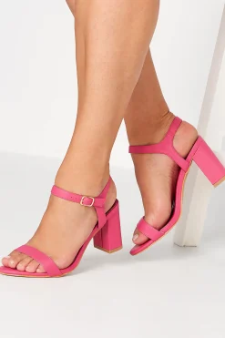 Limited Collection Limited Collection Hot Pink Block Heel Sandal In Wide E Fit & Extra Wide Fit