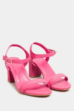 Limited Collection Limited Collection Hot Pink Block Heel Sandal In Wide E Fit & Extra Wide Fit