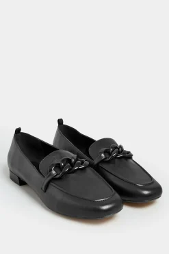 Limited Collection Limited Collection Black Chain Loafers In Wide E Fit