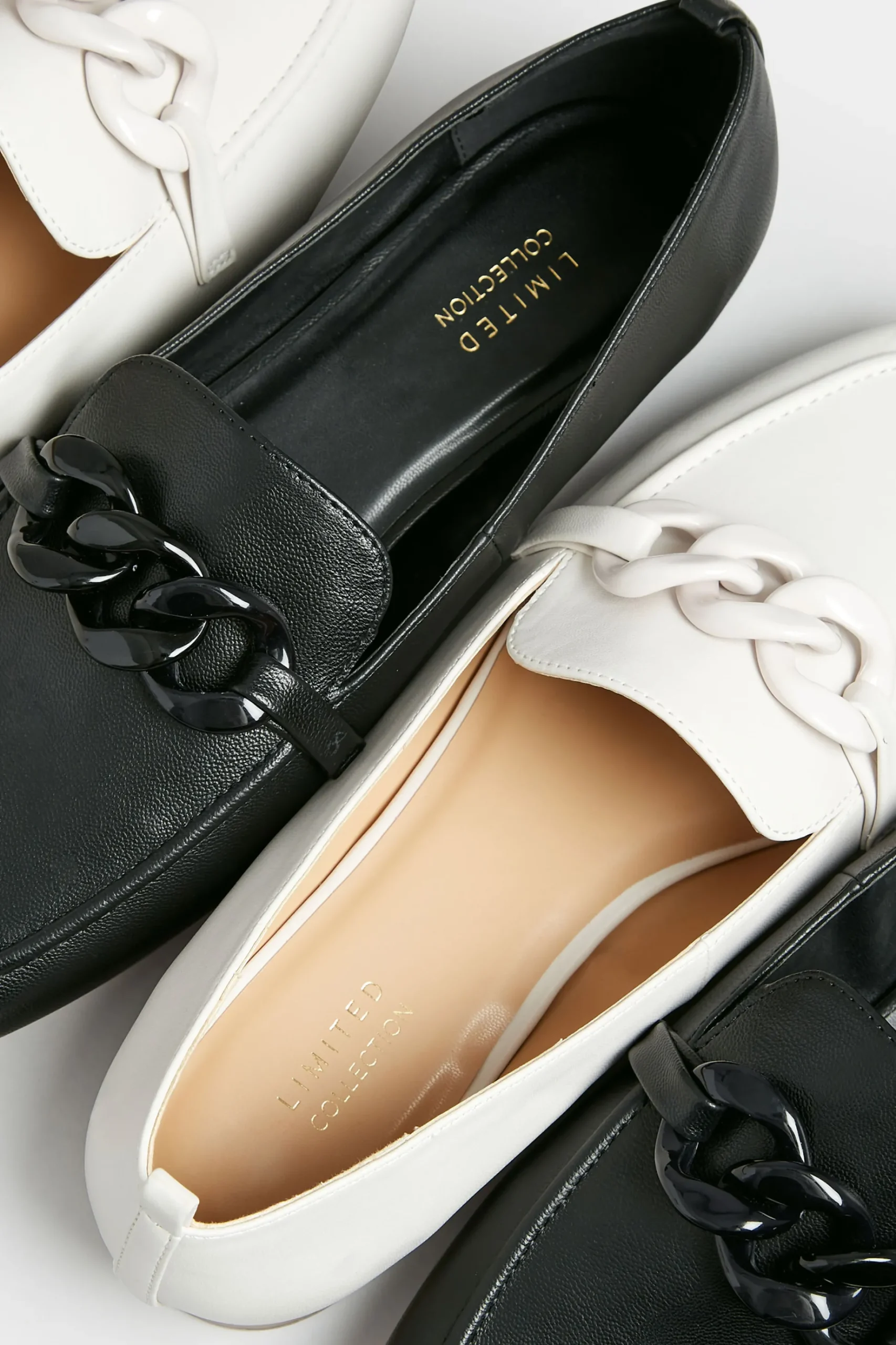 Limited Collection Limited Collection Black Chain Loafers In Wide E Fit