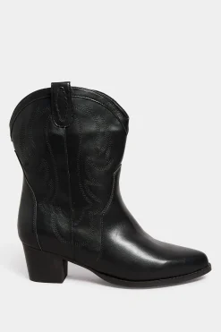 Limited Collection Limited Collection Black Cowboy Ankle Boots In Extra Wide Eee Fit