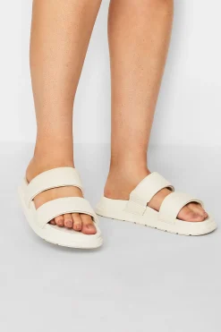 Limited Collection Limited Collection White Two Strap Sandals In Extra Wide Eee Fit