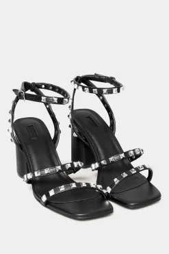 Limited Collection Limited Collection Black Strappy Studded Sandals In E Wide Fit & Eee Extra Wide Fit