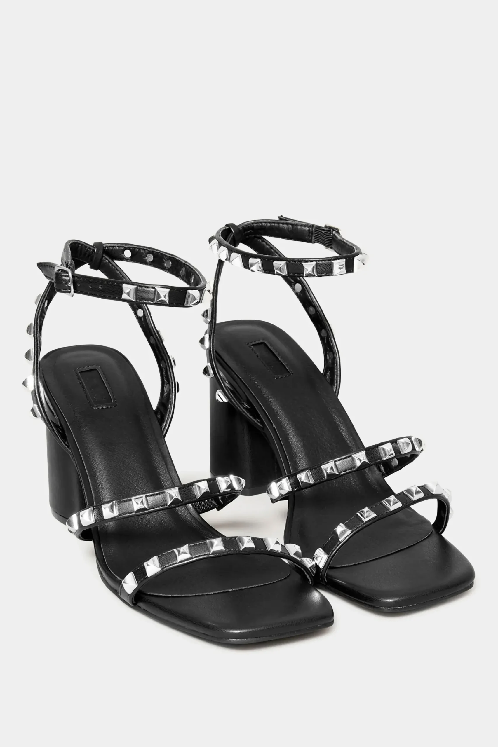 Limited Collection Limited Collection Black Strappy Studded Sandals In E Wide Fit & Eee Extra Wide Fit