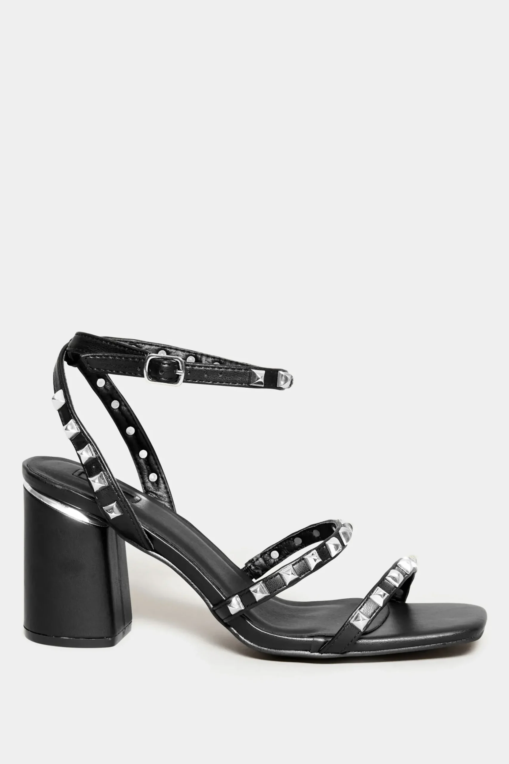 Limited Collection Limited Collection Black Strappy Studded Sandals In E Wide Fit & Eee Extra Wide Fit