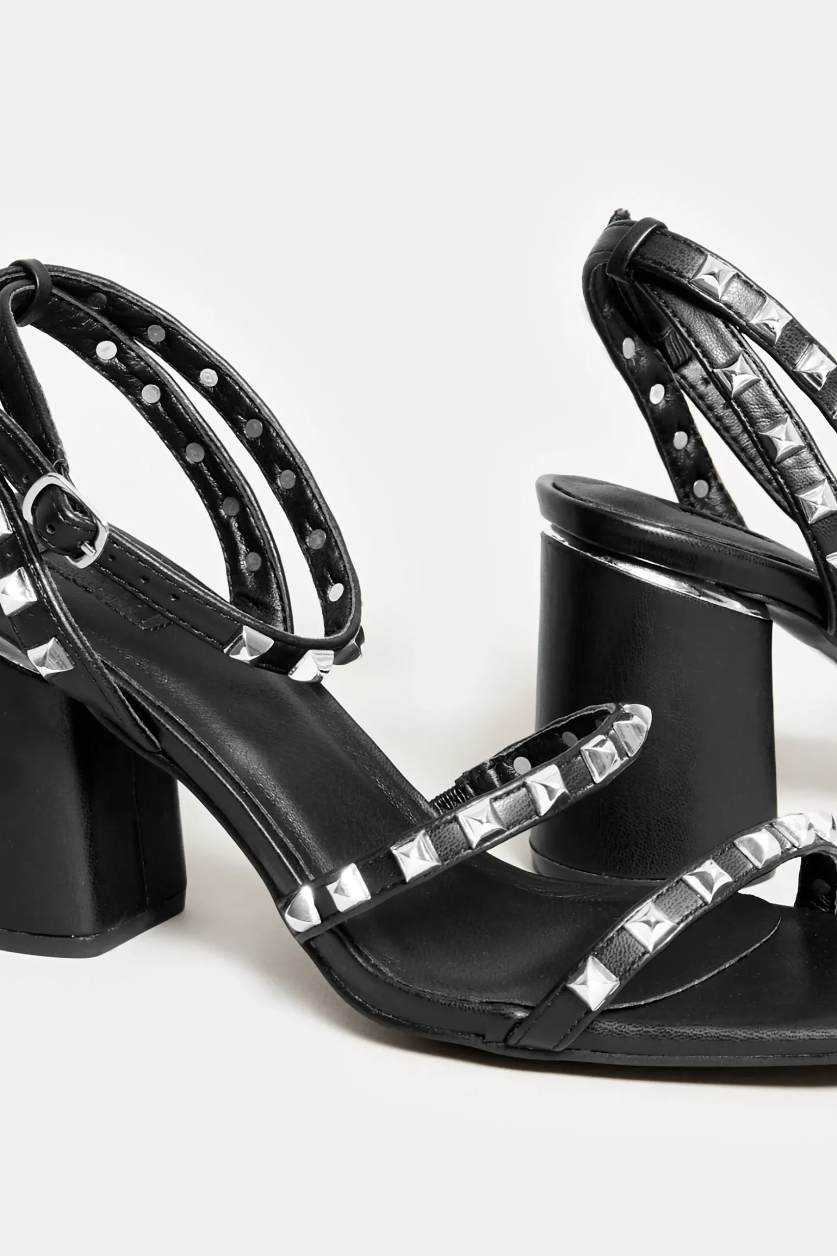 Limited Collection Limited Collection Black Strappy Studded Sandals In E Wide Fit & Eee Extra Wide Fit