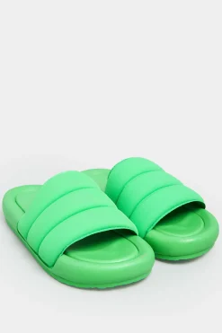 Limited Collection Limited Collection Green Padded Sliders In Wide E Fit