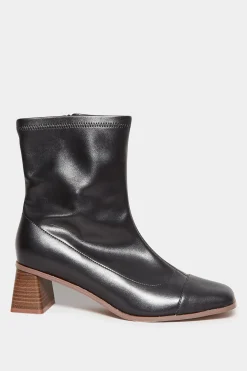 Limited Collection Limited Collection Black Square Toe Block Heel Boots In Extra Wide Eee Fit