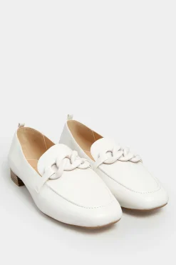 Limited Collection Limited Collection Ivory White Chain Loafers In Wide E Fit