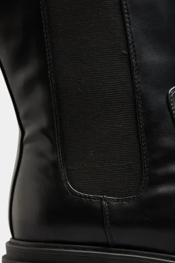 Limited Collection Limited Collection Black Elasticated Knee High Cleated Boots In Wide E Fit & Extra Wide Eee Fit