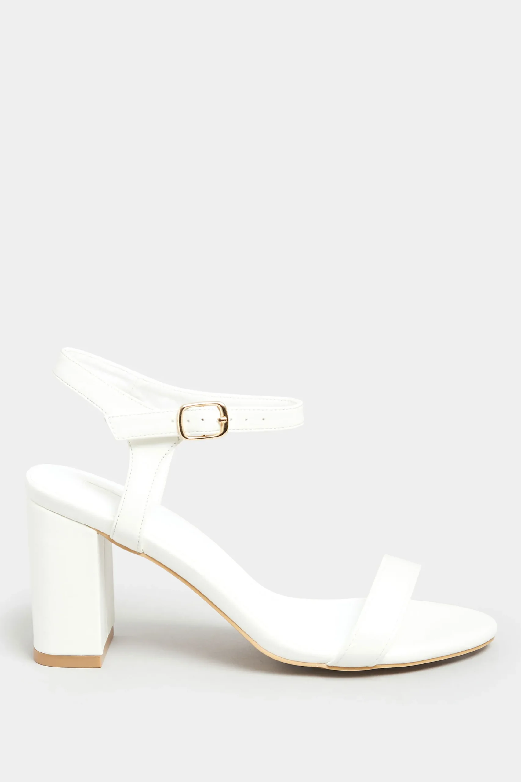 Limited Collection Limited Collection White Block Heel Sandal In Wide E Fit & Extra Wide Fit