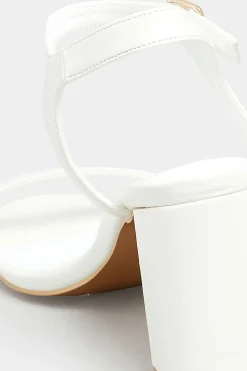 Limited Collection Limited Collection White Block Heel Sandal In Wide E Fit & Extra Wide Fit