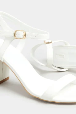 Limited Collection Limited Collection White Block Heel Sandal In Wide E Fit & Extra Wide Fit