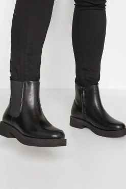 Limited Collection Limited Collection Black Faux Leather Chelsea Boots In Extra Wide Eee Fit