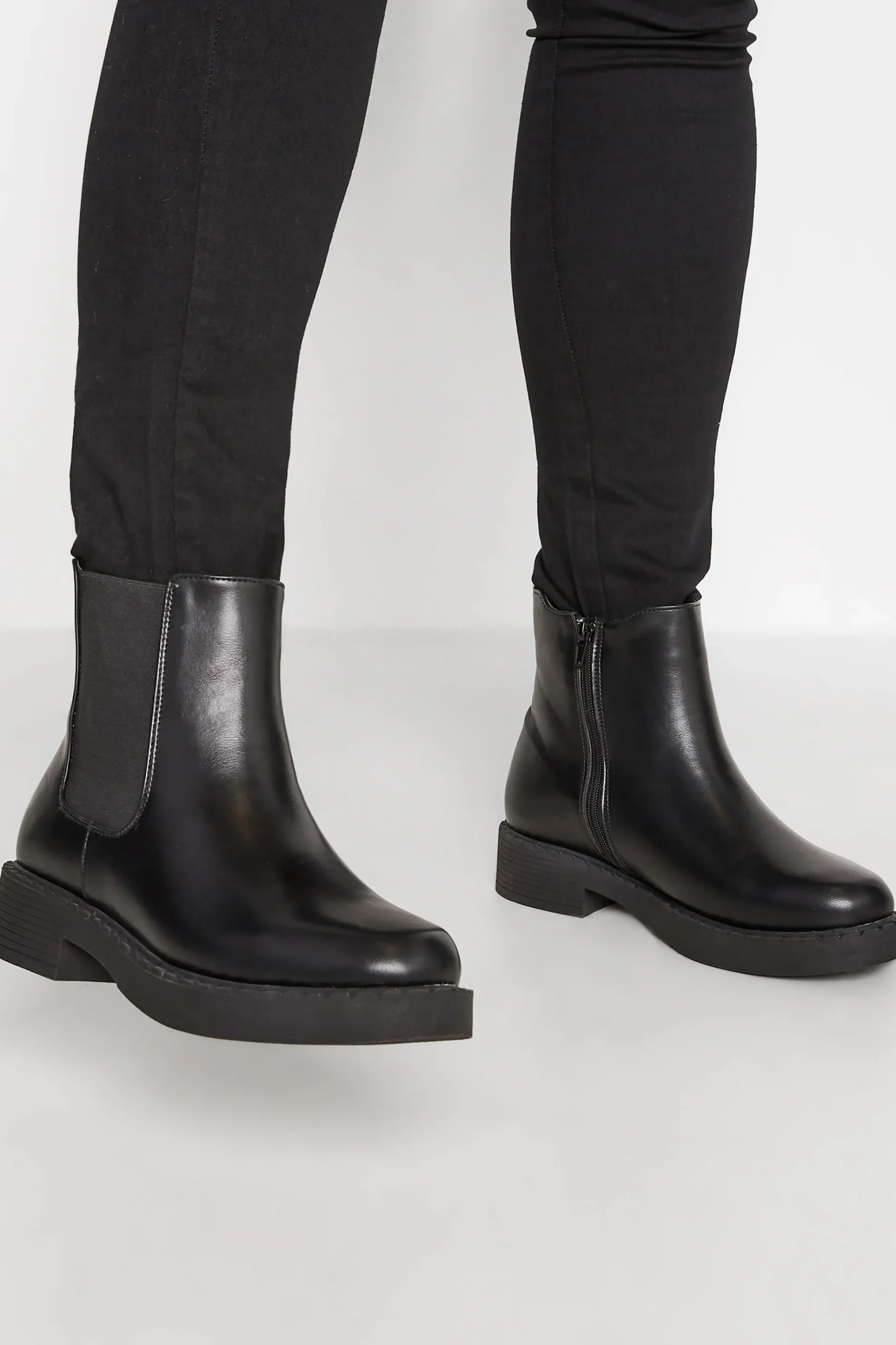 Limited Collection Limited Collection Black Faux Leather Chelsea Boots In Extra Wide Eee Fit