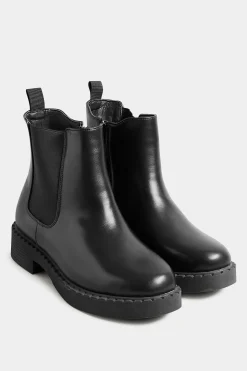 Limited Collection Limited Collection Black Faux Leather Chelsea Boots In Extra Wide Eee Fit