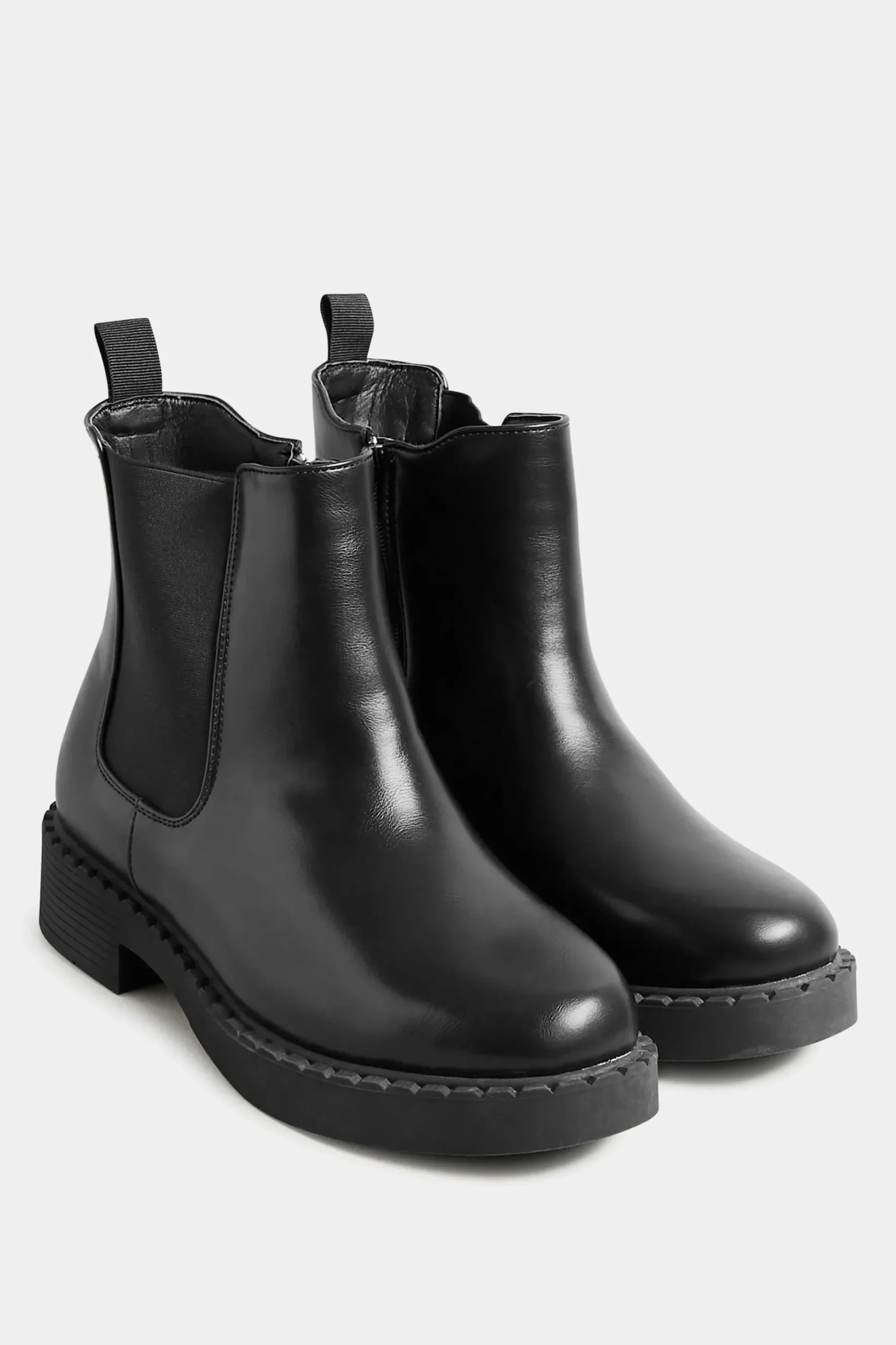 Limited Collection Limited Collection Black Faux Leather Chelsea Boots In Extra Wide Eee Fit