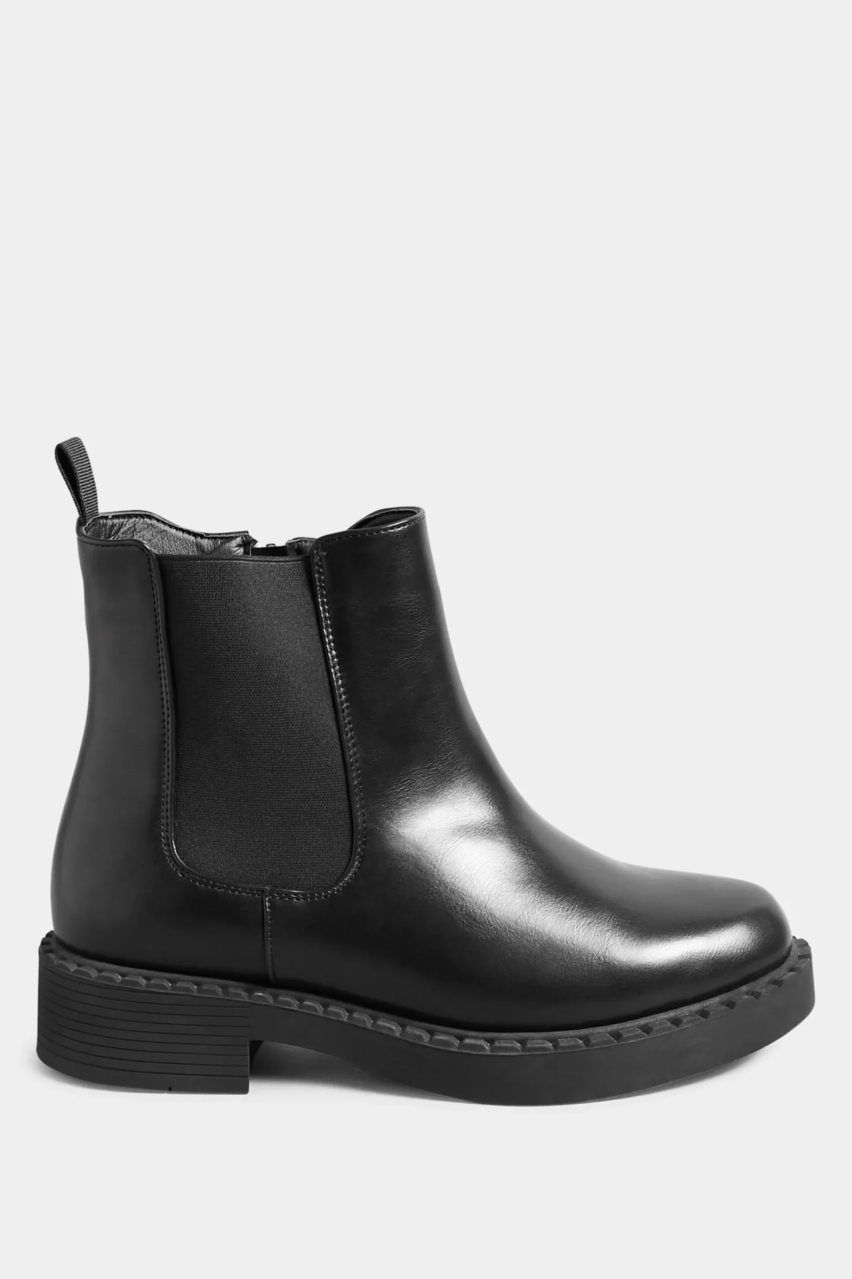 Limited Collection Limited Collection Black Faux Leather Chelsea Boots In Extra Wide Eee Fit