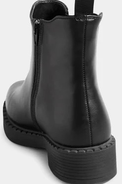 Limited Collection Limited Collection Black Faux Leather Chelsea Boots In Extra Wide Eee Fit